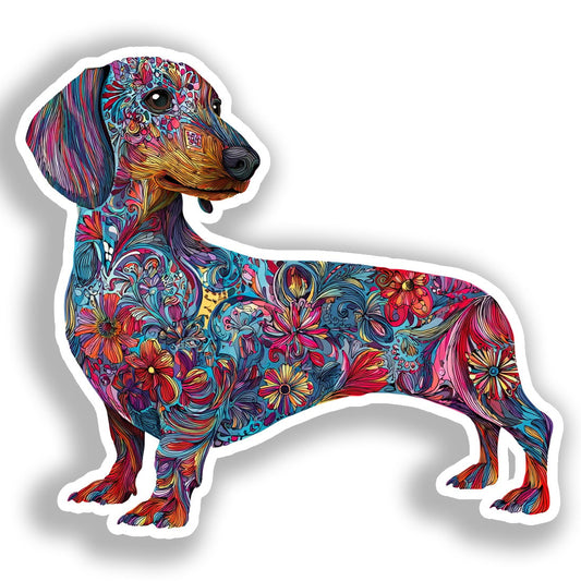 Dachshund Dog Vinyl Decal Sticker for Car, Laptop, Tumbler and more # A019734-4" x 4"