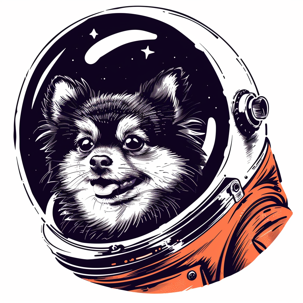 Sticker of a Pomeranian Dog astronaut majestic Expressive surreal Vinyl Decal Sticker for Car, Laptop, Tumbler and more # F013831