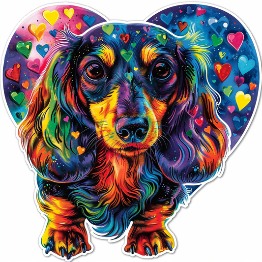 Dachshund Dog Heartcore Vinyl Decal Sticker for Car, Laptop, Tumbler and more # F012796