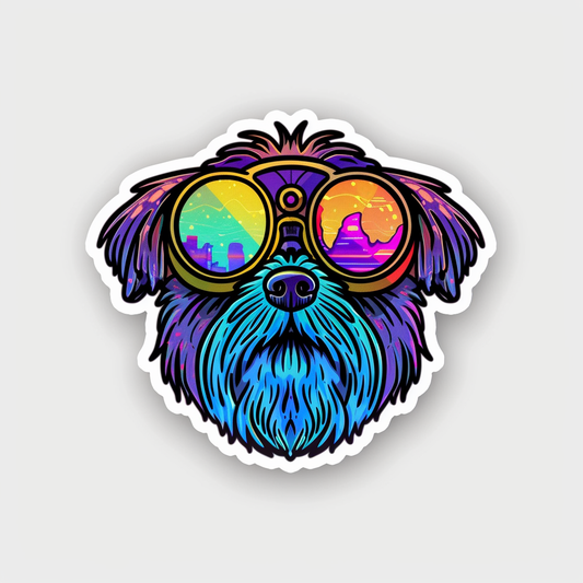 Adorable Shih Tzu Dog Expressive surreal Vinyl Decal Sticker for Car, Laptop, Tumbler and more # F018340