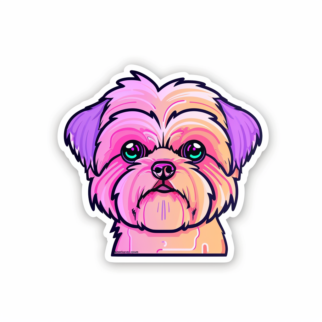 Adorable Shih Tzu Dog Expressive surreal Vinyl Decal Sticker for Car, Laptop, Tumbler and more # F018318