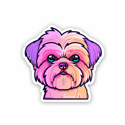 Adorable Shih Tzu Dog Expressive surreal Vinyl Decal Sticker for Car, Laptop, Tumbler and more # F018318