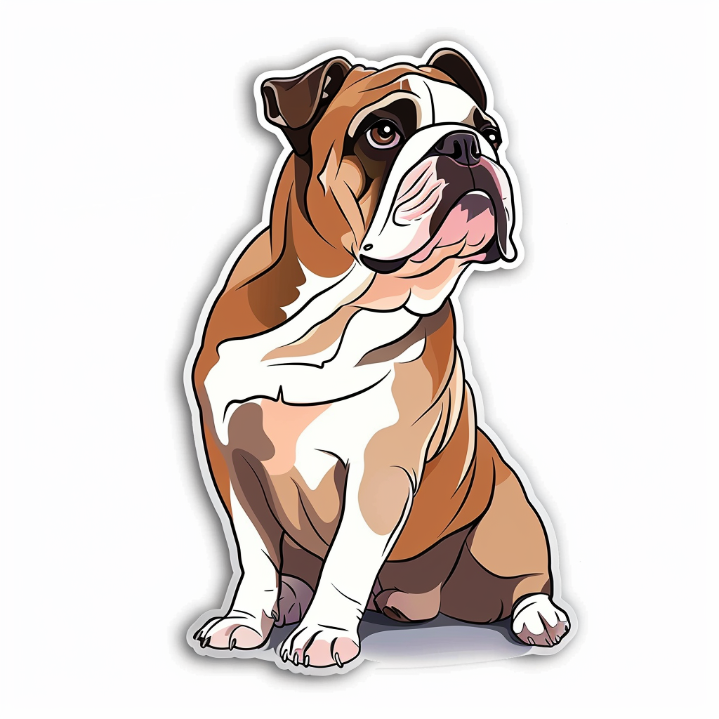 Bulldog Dog majestic Expressive surreal Vinyl Decal Sticker for Car, Laptop, Tumbler and more # F017365