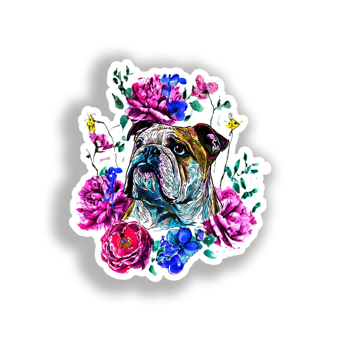 Bulldog English Dog Vinyl Decal Sticker for Car, Laptop, Tumbler and more # A018920-4" x 4"