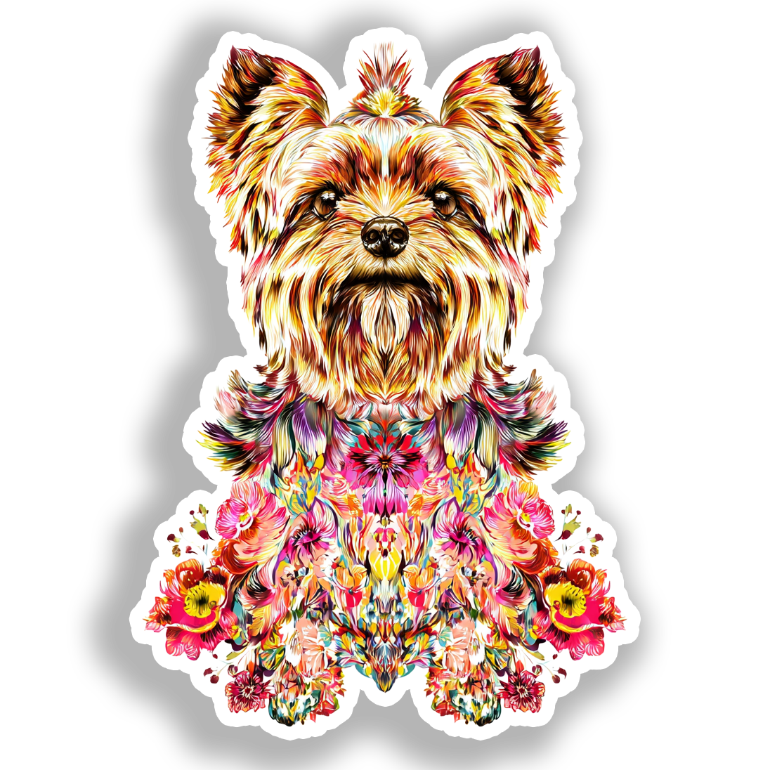 Yorkshire Terrier Dog Vinyl Decal Sticker for Car, Laptop, Tumbler and more # A017222-4" x 4"