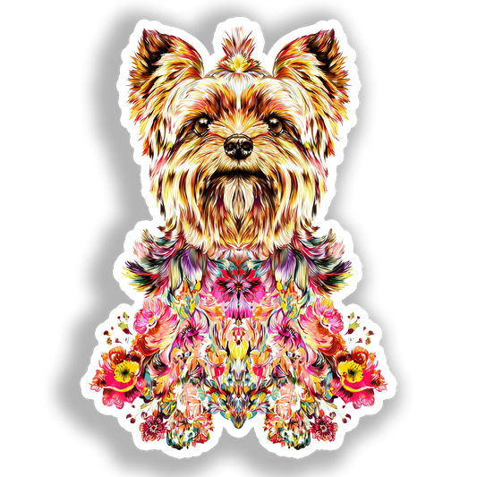 Yorkshire Terrier Dog Vinyl Decal Sticker for Car, Laptop, Tumbler and more # A017222-4" x 4"