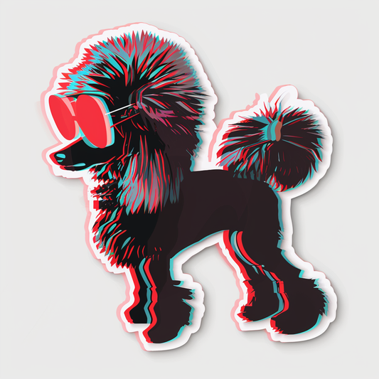 Poodle Dog cyber punk Vinyl Decal Sticker for Car, Laptop, Tumbler and more # F012600