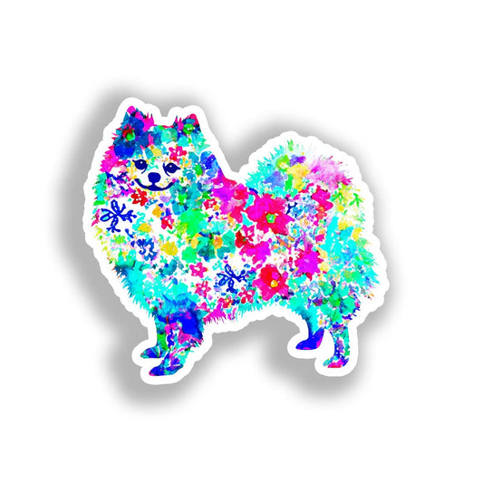 Pomeranian Dog Vinyl Decal Sticker for Car, Laptop, Tumbler and more # A017300-4" x 4"