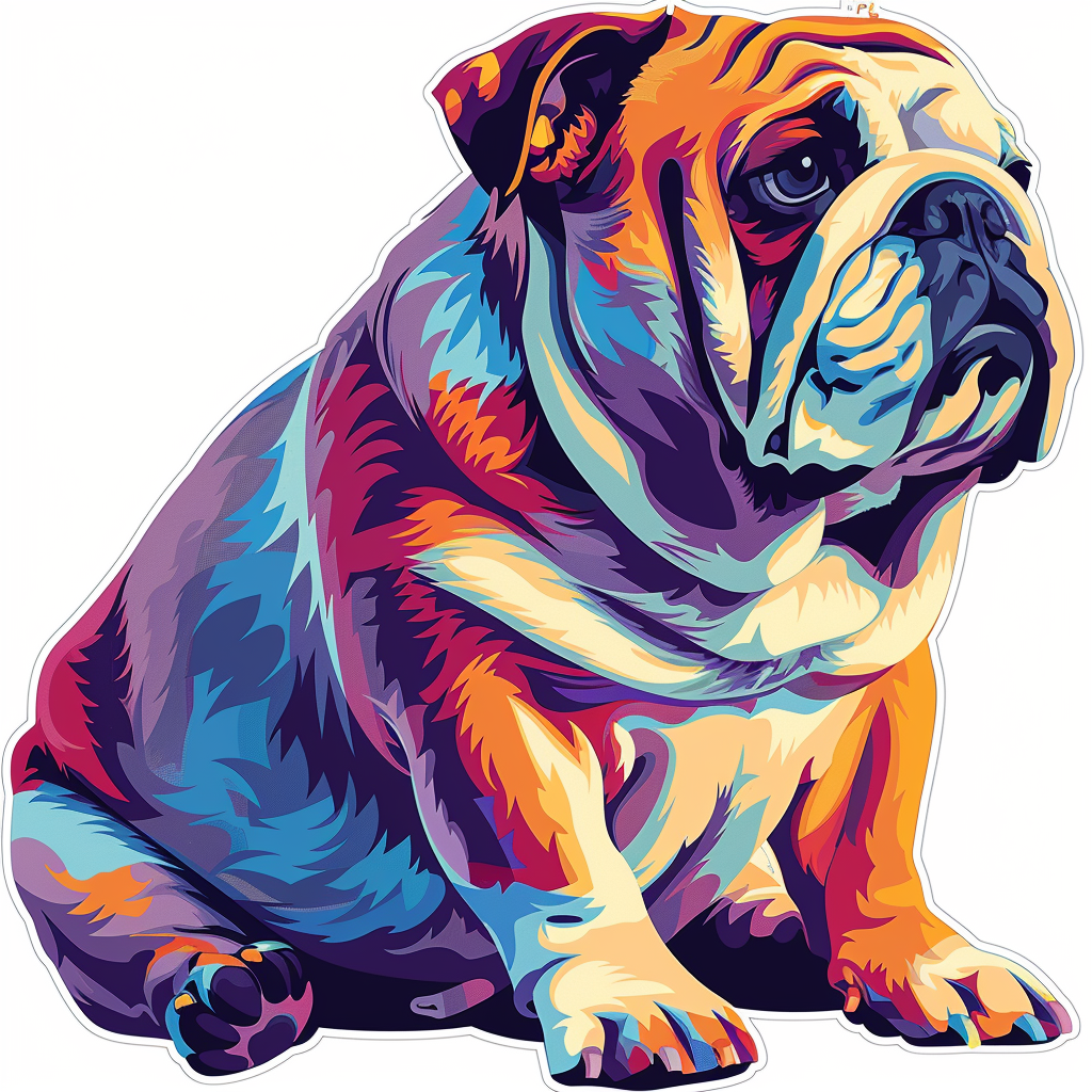 Bulldog Dog majestic Expressive surreal Vinyl Decal Sticker for Car, Laptop, Tumbler and more # F017306