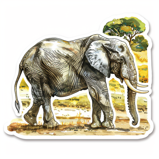 Elephant Expressive surreal Vinyl Decal Sticker for Car, Laptop, Tumbler and more # F022168-4" x 4"