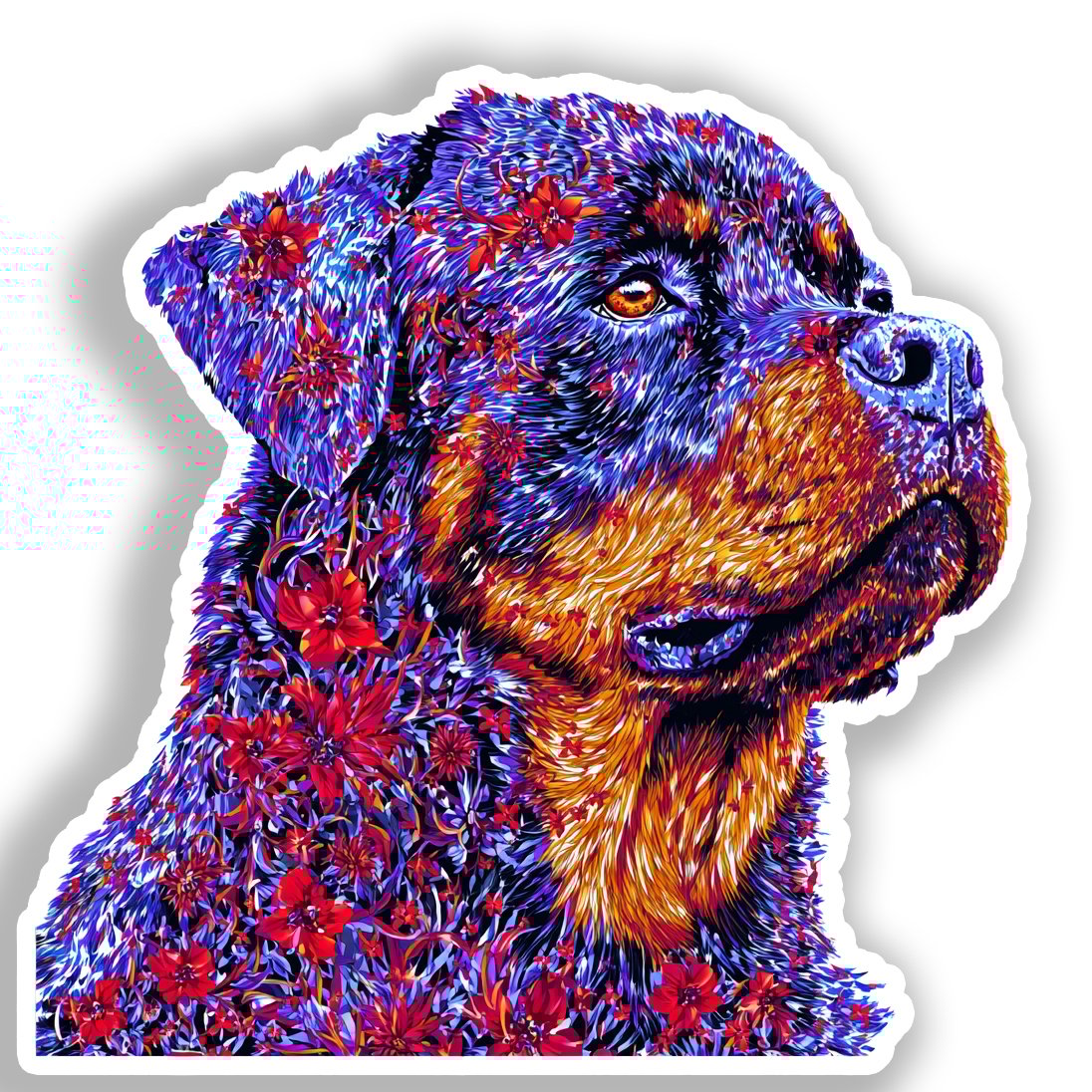 Rottweiler Dog Vinyl Decal Sticker for Car, Laptop, Tumbler and more # A018075-4" x 4"