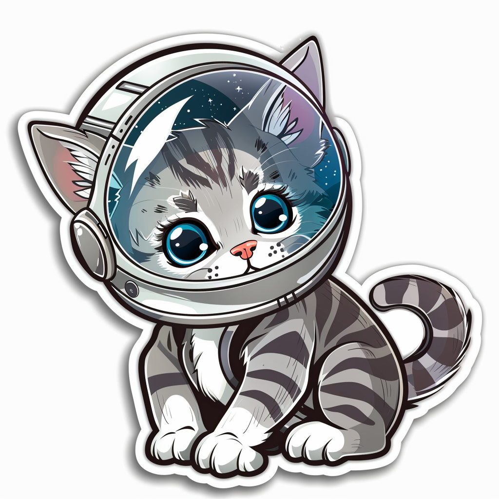 Cute and Adorable American Shorthair Expressive surreal Vinyl Decal Sticker for Car, Laptop, Tumbler and more # F018758