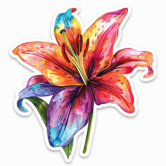 Lily flower majestic Expressive surreal Vinyl Decal Sticker for Car, Laptop, Tumbler and more # F023175