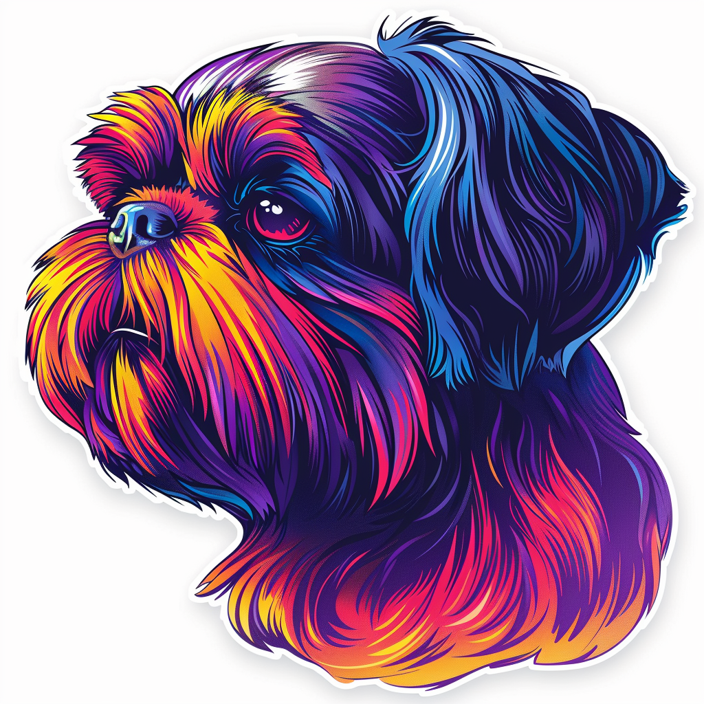 Adorable Shih Tzu Dog Expressive surreal Vinyl Decal Sticker for Car, Laptop, Tumbler and more # F018324