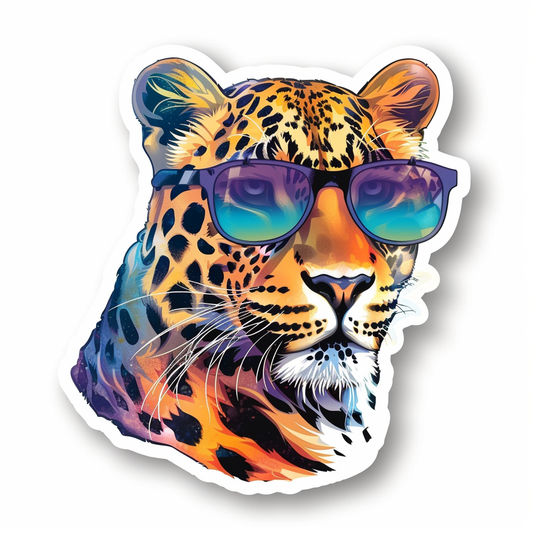 Leopard majestic Expressive surreal Vinyl Decal Sticker for Car, Laptop, Tumbler and more # F022442