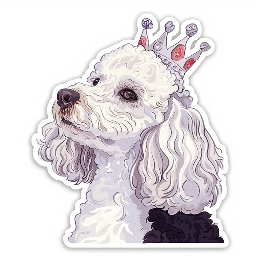 Poodle Dog crowned Vinyl Decal Sticker for Car, Laptop, Tumbler and more # F012586