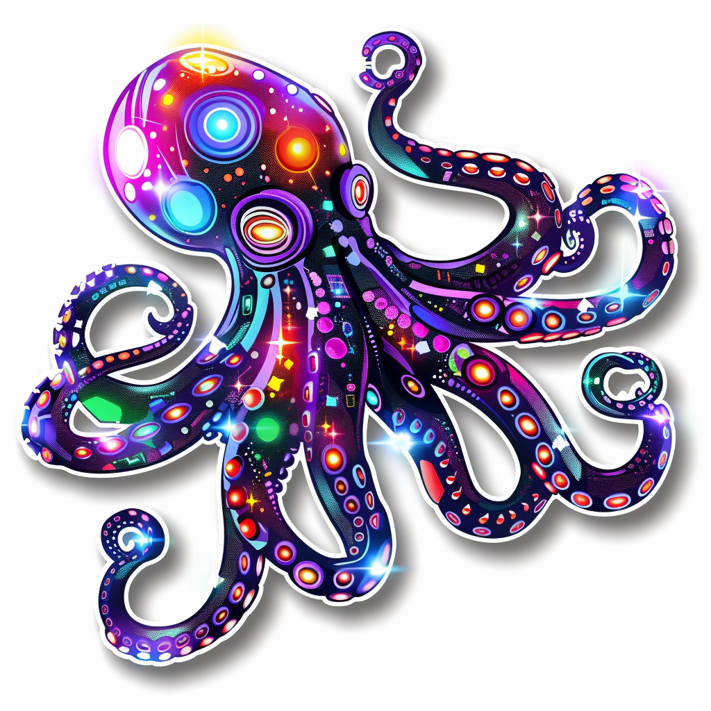 Octopus cyber punk majestic Expressive surreal Vinyl Decal Sticker for Car, Laptop, Tumbler and more # F015602