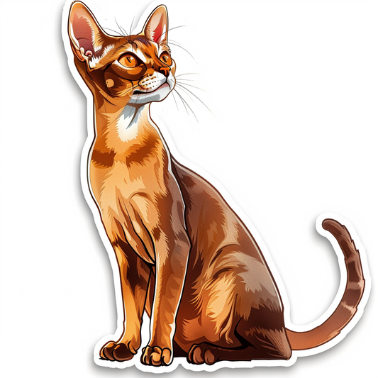 Abyssinian Cat astronaut majestic Expressive surreal Vinyl Decal Sticker for Car, Laptop, Tumbler and more # F021161-4" x 4"