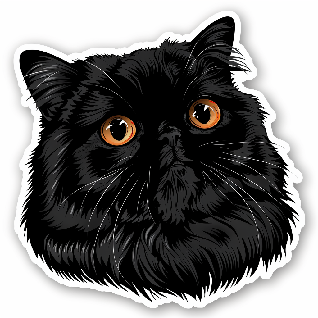 Persian Cat Expressive surreal Vinyl Decal Sticker for Car, Laptop, Tumbler and more # F016071