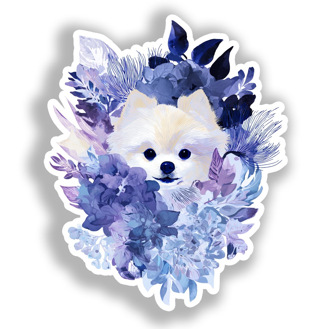 Pomeranian Dog Vinyl Decal Sticker for Car, Laptop, Tumbler and more # A017303-4" x 4"