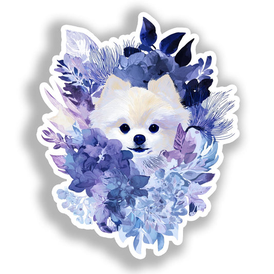 Pomeranian Dog Vinyl Decal Sticker for Car, Laptop, Tumbler and more # A017303-4" x 4"