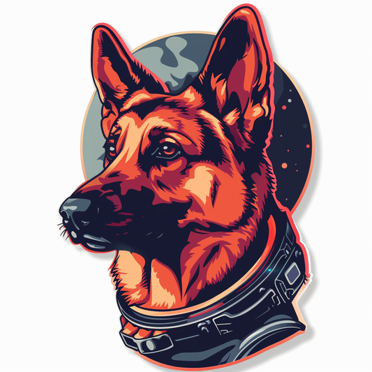 German Shepherd Dog astronaut Vinyl Decal Sticker for Car, Laptop, Tumbler and more # F011735