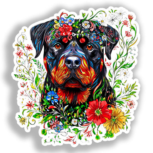 Rottweiler Dog Vinyl Decal Sticker for Car, Laptop, Tumbler and more # A017936-4" x 4"