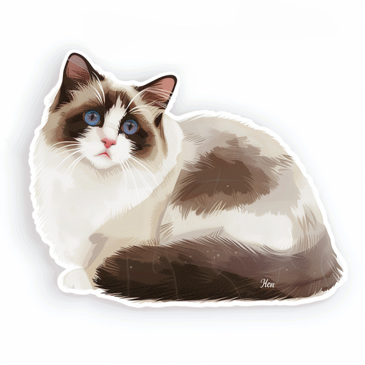 Ragdoll Cat Vinyl Decal Sticker for Car, Laptop, Tumbler and more # F07983