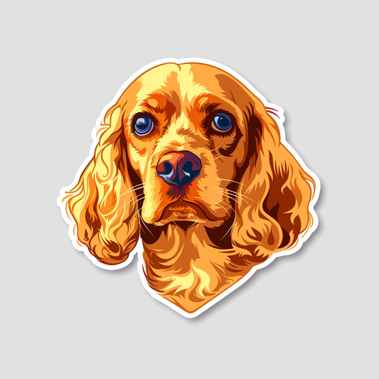 Cocker Spaniel Dog majestic Expressive surreal Vinyl Decal Sticker for Car, Laptop, Tumbler and more # F019765-4" x 4"