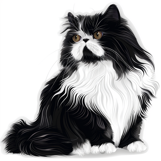 Persian Cat Expressive surreal Vinyl Decal Sticker for Car, Laptop, Tumbler and more # F016492