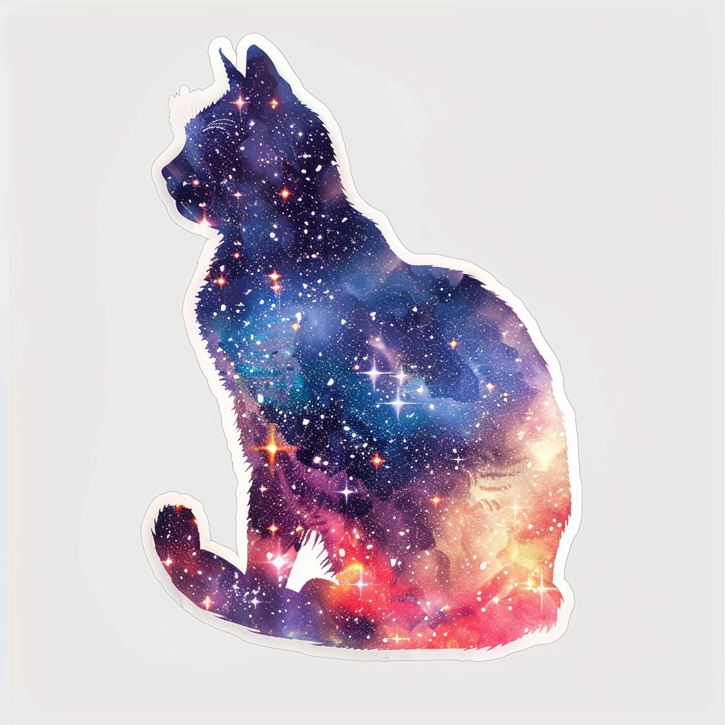 American Shorthair Cat majestic Expressive surreal Vinyl Decal Sticker for Car, Laptop, Tumbler and more # F018886