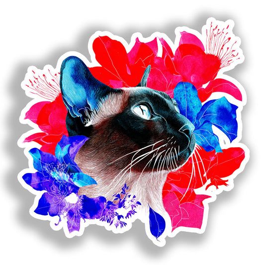 Burmese Cat Vinyl Decal Sticker for Car, Laptop, Tumbler and more # A018900-4" x 4"