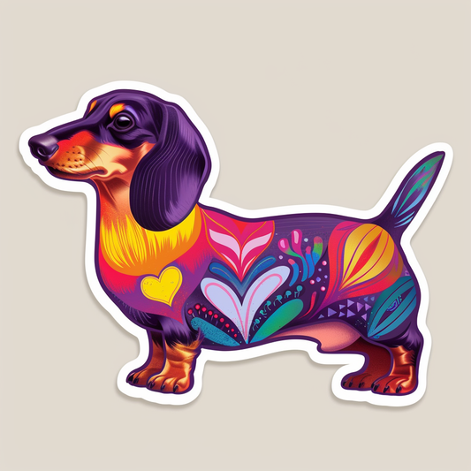 Dachshund Dog Heartcore Vinyl Decal Sticker for Car, Laptop, Tumbler and more # F012718