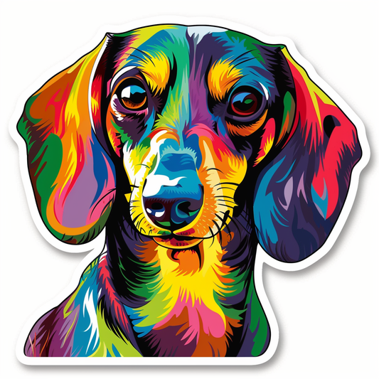 Dachshund Dog cartoon Vinyl Decal Sticker for Car, Laptop, Tumbler and more # F012923