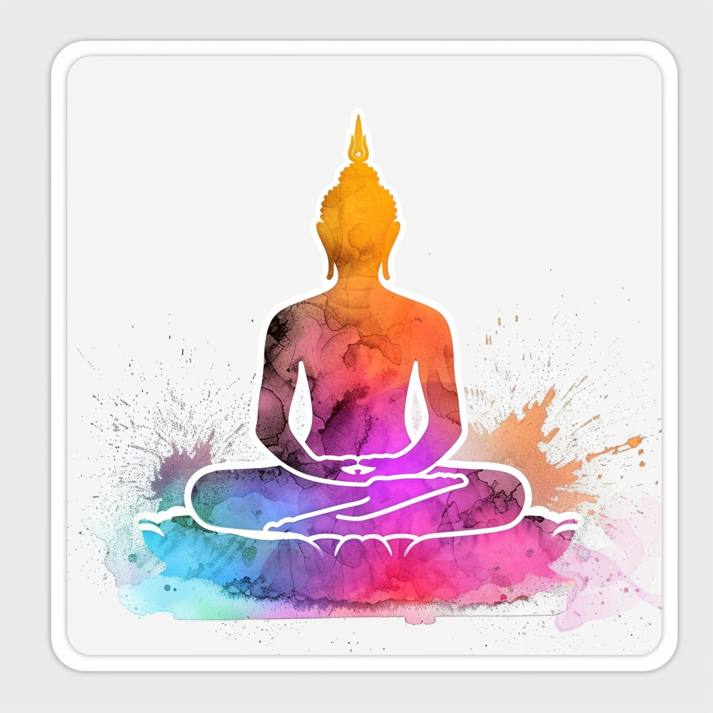 Sticker of a Buddha majestic Expressive surreal Vinyl Decal Sticker for Car, Laptop, Tumbler and more # F016909