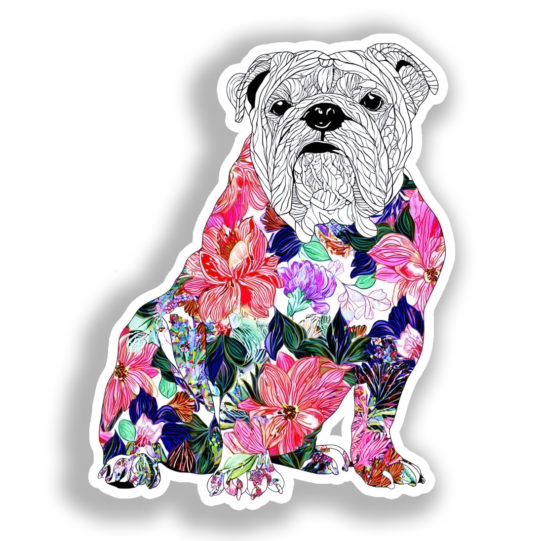 Bulldog English Dog Vinyl Decal Sticker for Car, Laptop, Tumbler and more # A018897-4" x 4"
