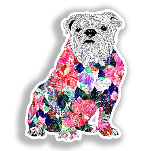 Bulldog English Dog Vinyl Decal Sticker for Car, Laptop, Tumbler and more # A018897-4" x 4"