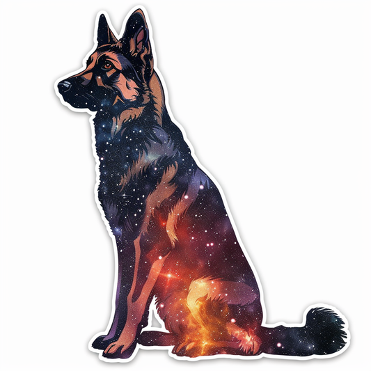 German Shepherd Dog galaxy Vinyl Decal Sticker for Car, Laptop, Tumbler and more # F011311