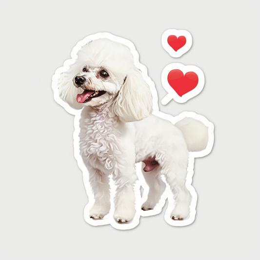 Poodle Dog heartcore Vinyl Decal Sticker for Car, Laptop, Tumbler and more # F012396