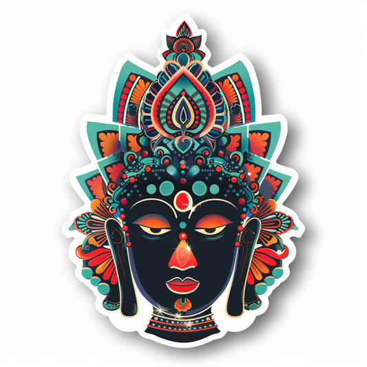 Buddha cartoon majestic Expressive surreal Vinyl Decal Sticker for Car, Laptop, Tumbler and more # F016999