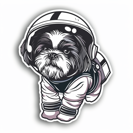 Adorable Shih Tzu Dog Expressive surreal Vinyl Decal Sticker for Car, Laptop, Tumbler and more # F018464