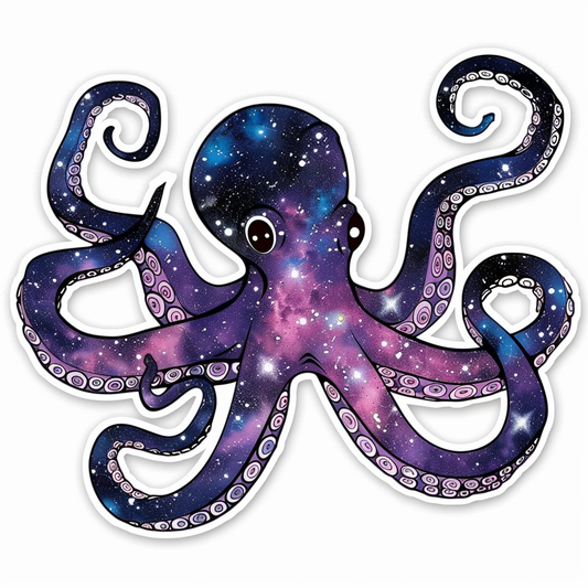 Sticker of a Octopus galaxy majestic Expressive surreal Vinyl Decal Sticker for Car, Laptop, Tumbler and more # F015639