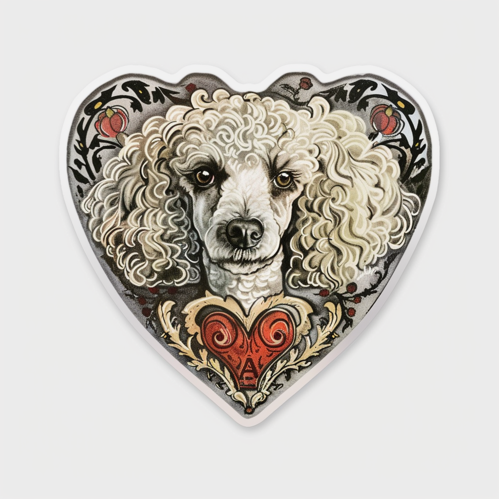Poodle Dog heartcore Vinyl Decal Sticker for Car, Laptop, Tumbler and more # F012314