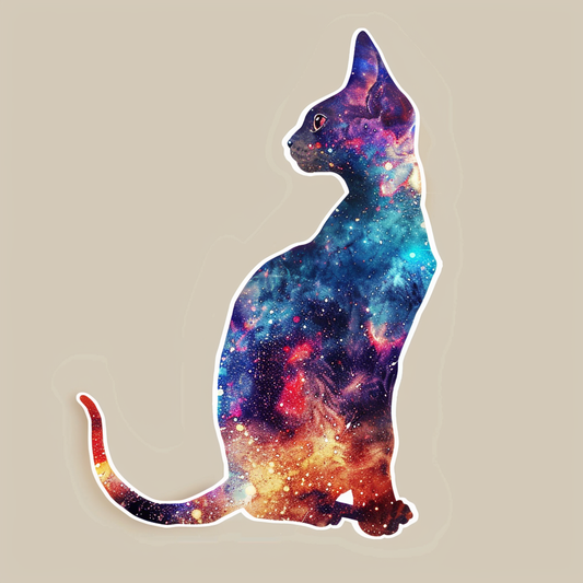 Adorable Cornish Rex Cat Expressive surreal Vinyl Decal Sticker for Car, Laptop, Tumbler and more # F021562-4" x 4"