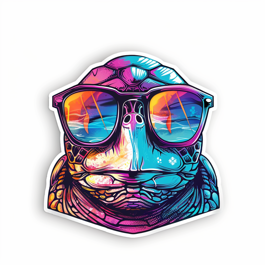 Sticker of a turtle majestic Expressive surreal Vinyl Decal Sticker for Car, Laptop, Tumbler and more # F021980