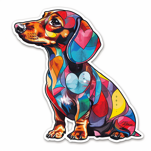 Dachshund Dog Heartcore Vinyl Decal Sticker for Car, Laptop, Tumbler and more # F012694