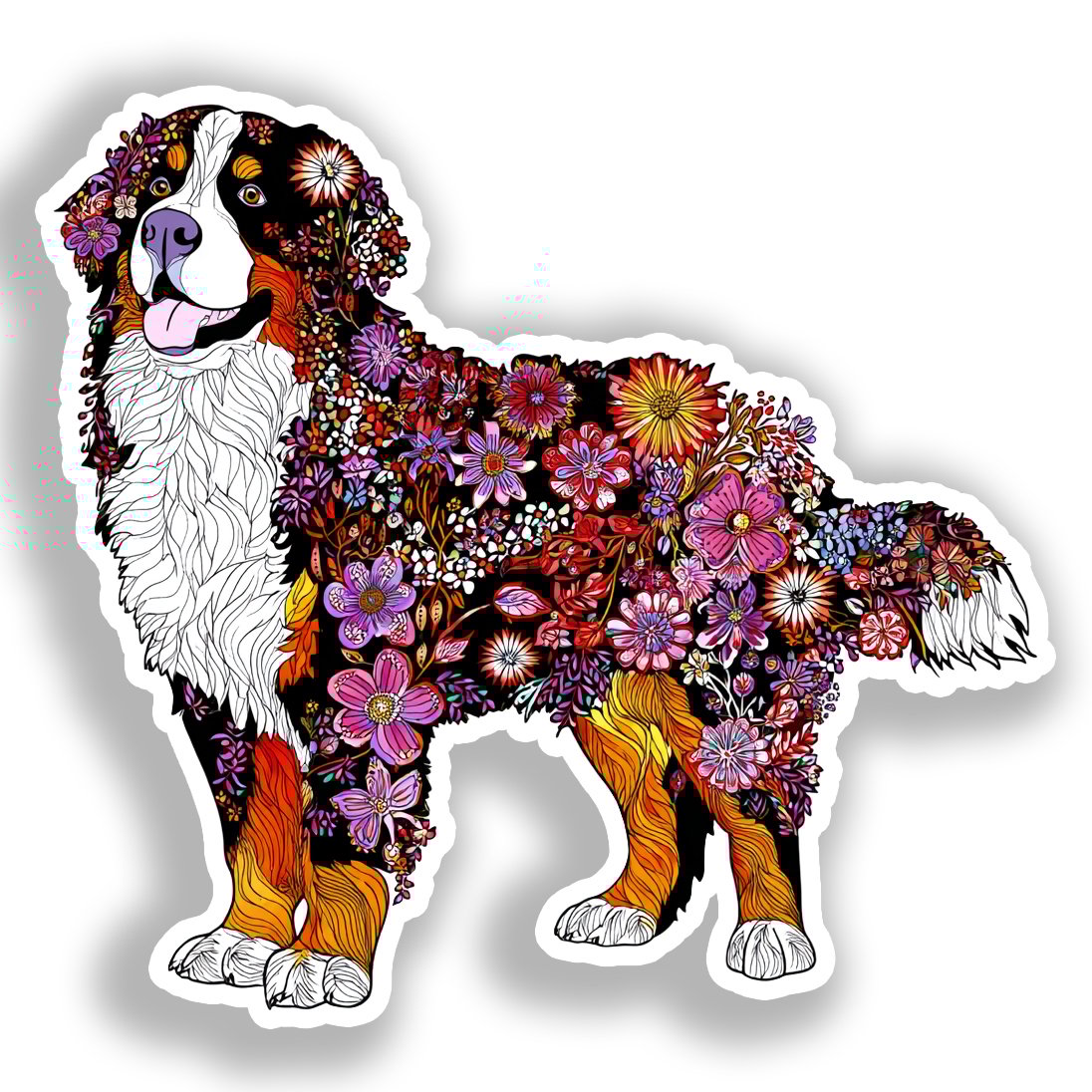 Bernese Mountain Dog Vinyl Decal Sticker for Car, Laptop, Tumbler and more # A018608-4" x 4"