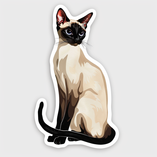 Siamese cat Vinyl Decal Sticker for Car, Laptop, Tumbler and more # F07624