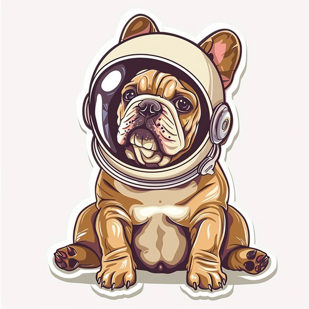 Bulldog Dog majestic Expressive surreal Vinyl Decal Sticker for Car, Laptop, Tumbler and more # F017696