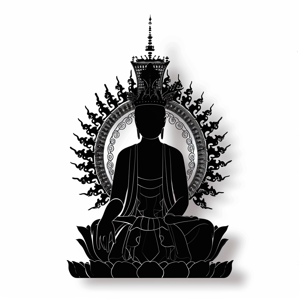 Buddha cartoon majestic Expressive surreal Vinyl Decal Sticker for Car, Laptop, Tumbler and more # F017027
